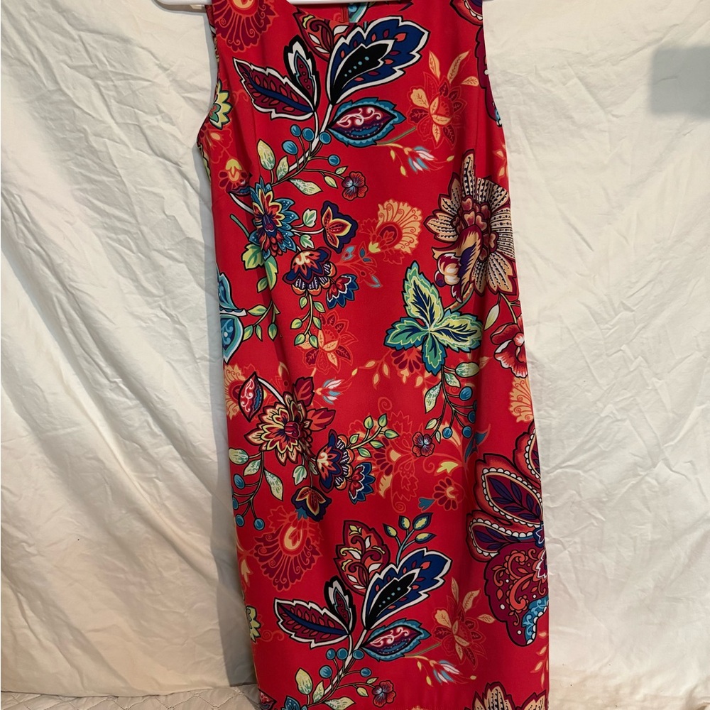 AGB Red Multicolor Floral Dress